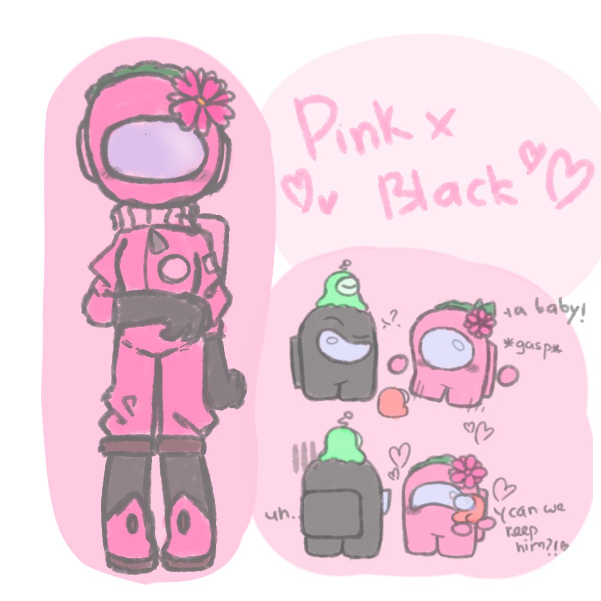 ohywa1's tweet photo. To be honest, i don't know what to post, soo-  have this ugly sketch💕  
#amongus #amongusart #among_us #PinkxBlack #BlackXPink https://t.co/uRjmfcDcu6