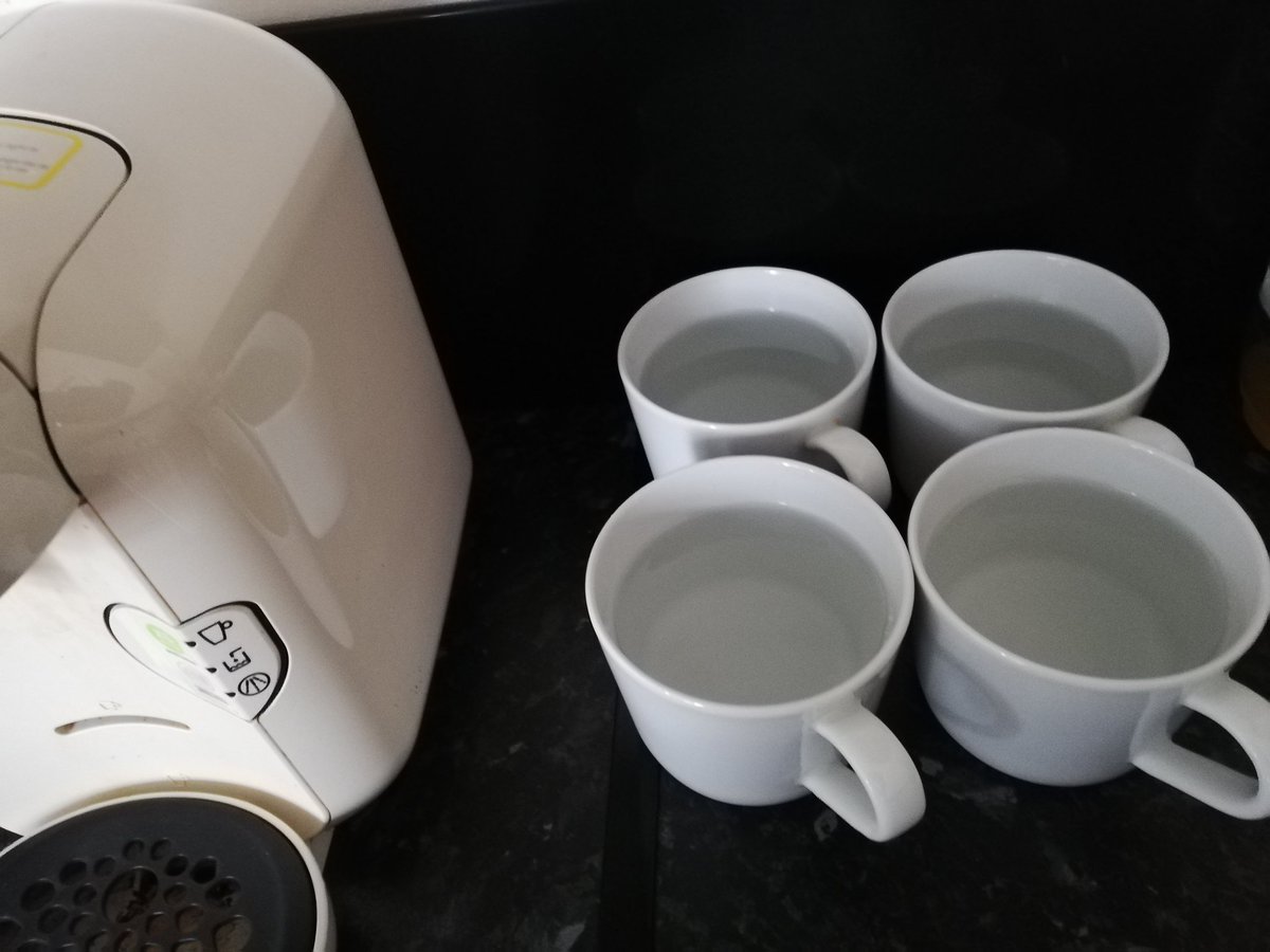 DulwichHealth's tweet photo. Thames Water digging up team just pulled up. Preparing to ensure there wil be coffee available for the working day in case supply is cut. Can't leave team going without a drink while on phone lines  #beready https://t.co/ymA2Bx3Wib