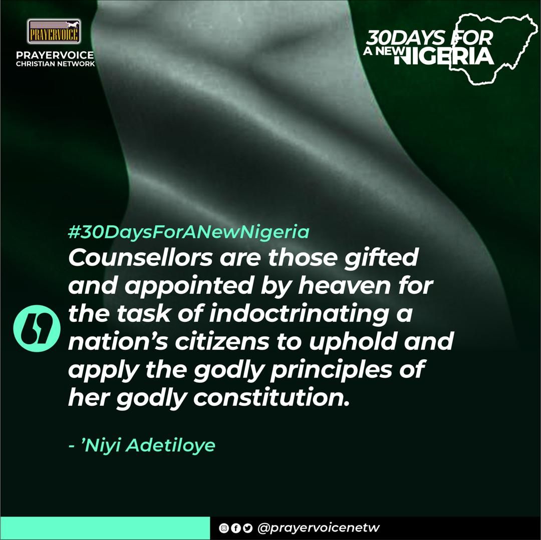 #Day1 #Excerpts

#30DayPrayerForNigeria #NewNigeria #GoodTeachers  #NewFoundations #RighteousPeople