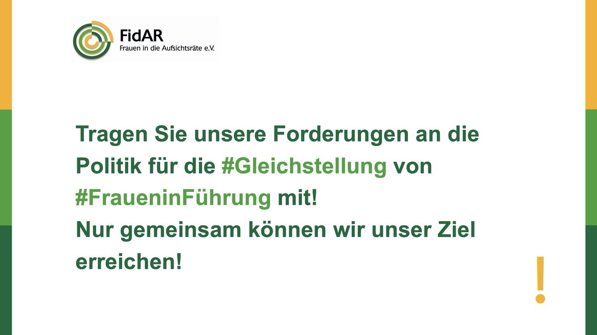 FidAReV's tweet photo. Alles oder mehr. Das ist unsere Devise für das #FüPoGII, denn #Gleichberichtigung ist nicht verhandelbar! Solange der Wirtschaft die Einsicht fehlt, das Recht auf #Gleichstellung umzusetzen, brauchen wir die Quote! Tragen Sie unsere Forderungen mit! #previouspost
@PQFilm @VdU_eV https://t.co/k4fmwdTVNs