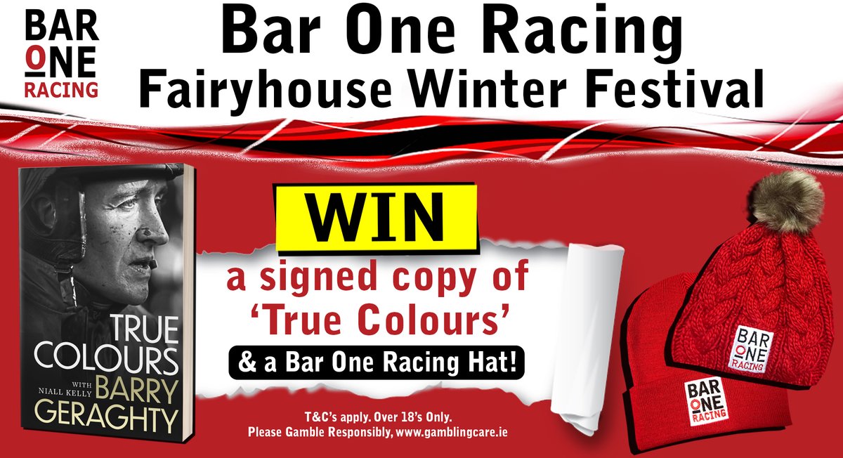 BAR1Betting's tweet photo. 📚 More signed copies of Barry Geraghty's autobiography to give away today.

📒 RT &amp; Follow today and we'll give away 2 copies!

👉 Winners announced at 9pm this evening. Good luck 🙌 https://t.co/9Q0Dj0qva8