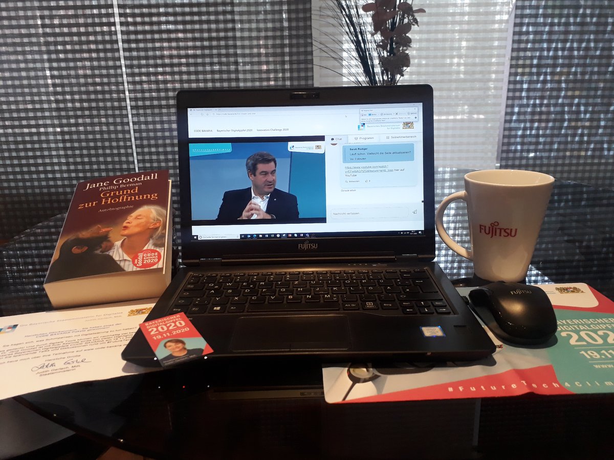 FujitsuPolicyDE's tweet photo. @Markus_Soeder auf der #CODEBAVARIA 2020: „Wenn wir #Quantencomputing & #KI verbinden, entwickeln wir ganz neue Möglichkeiten, um sowohl Corona als auch den Klimawandel zu bekämpfen.“ #Krisealschance (nb) https://t.co/CgSwONW9hK