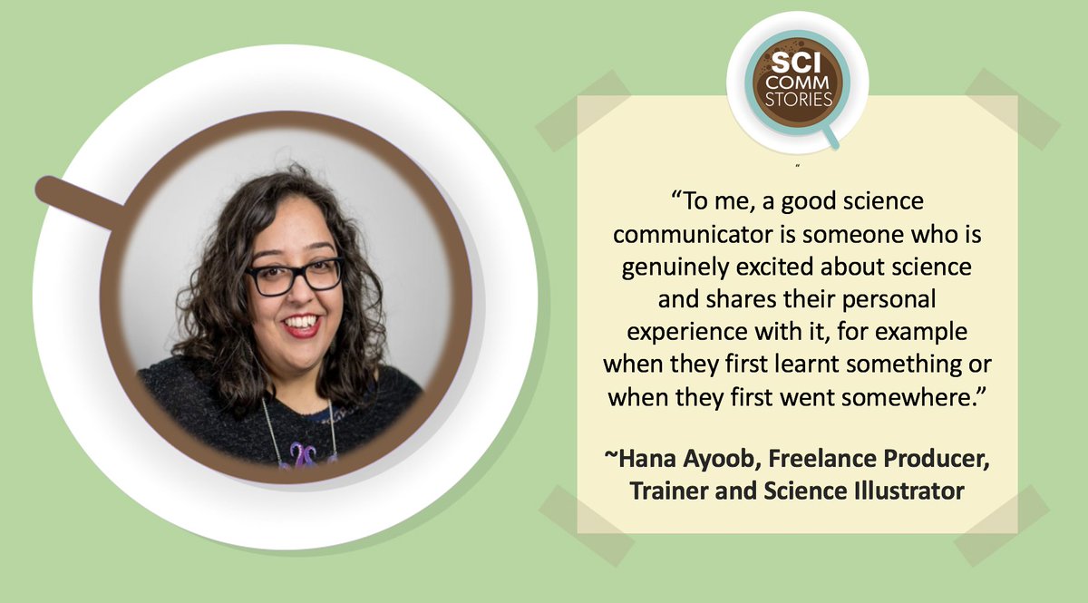 Happy throwback Thursday everyone! Today we are fondly looking back to our interview with the lovely @HanaAyoob 

We loved talking about science events, making art and a fabulous dinner table line-up! 

Listen to this ep here:
scicommstories.com/017-science-ev…

#scicomm
