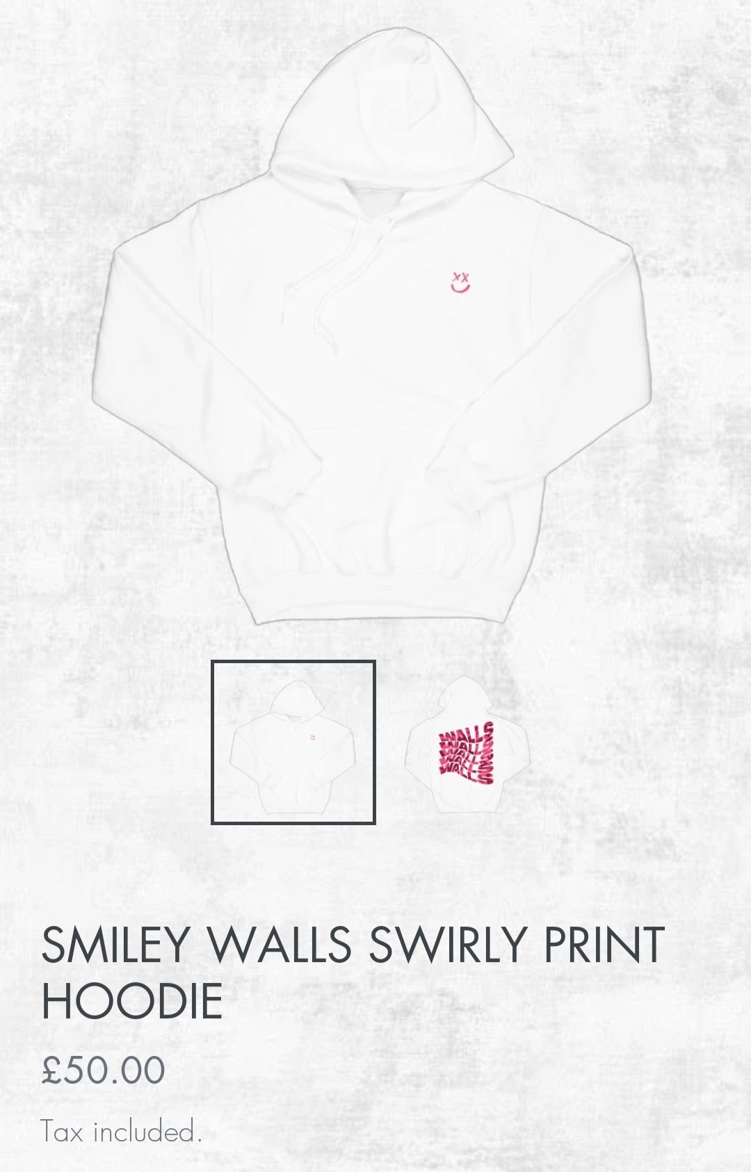 L H Updates on X La sudadera Smiley Walls Pink Print Hoodie esta agotada todas las tallas excepto la 2XL. Y la sudadera Smiley Walls Swirly Print Hoodie esta agotada excepto las