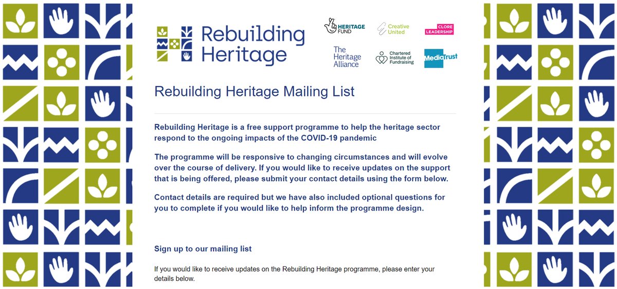 You can find our more about us on our website and by signing up to our mailing list:  …https://rebuilding-heritage.onlinesurveys.ac.uk/rebuilding-heritage-mailing-list What have we missed? What would you like to see in our programme? We’d love to hear from you! (16/the end!)