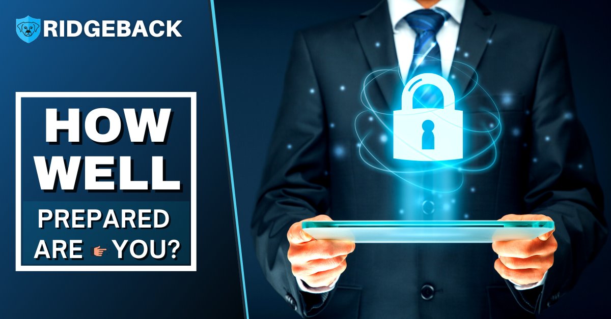 RidgebackSecure's tweet photo. How well prepared are you?
.
#Ridgeback #criticaldata #cyberattacks #criminalattack #businessdown #MajorLoss #frustrating #depressed #cablelink #rich #money #unhappy #slowservice #servicedown
https://t.co/on1W5Hu3BT https://t.co/IYYS1BPh6y