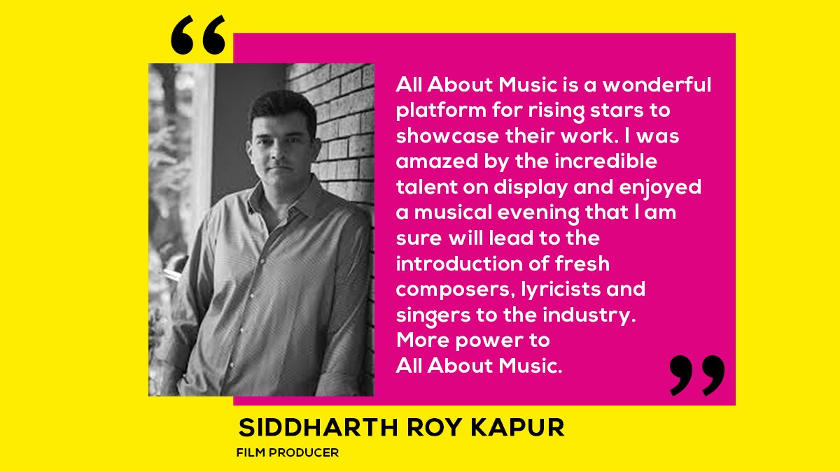 allaboutmusicin's tweet photo. Thank you #SiddharthRoyKapoor for your words of encouragement, we were happy to have you at #AAM2020VIRTUAL
A @MusicalTruly initiative
#AllAboutMusic2020 #AAM2020Virtual #TrulyMusical #Musicbiz #Musicbusinesstips #Musicbusiness101 https://t.co/Weu4WA3tqE