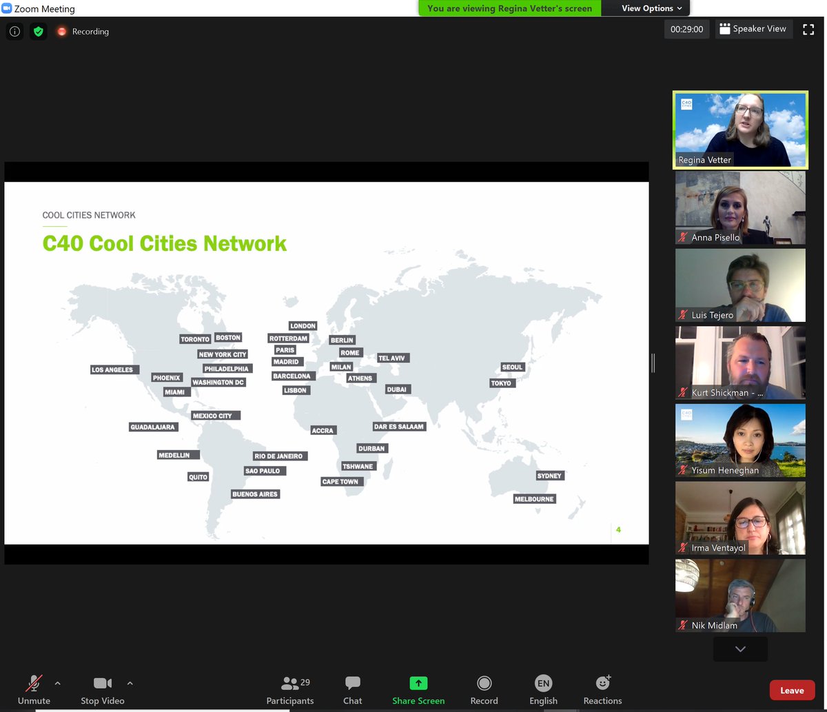 AnnaLauraPisell's tweet photo. Glad to be invited #expert by @c40cities from #eaplab.eu @UniperugiaNews to present our #urban #mitigation and #resilienceprogram with representatives from #Tokyo #Sydney #Madrid. #citizenscience works for #Wellbeing +#energyefficiency.#SmartCity means #green #comfortable #safe https://t.co/2R3erYY8M8