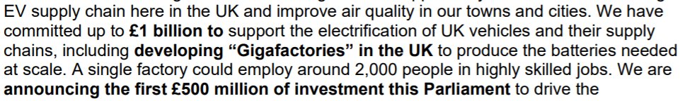 Electric vehiclesThis is the big one. A phaseout of new petrol and diesel cars and vans by 2030UK Govt are both world leading and v serious about itNew money for not just charging infra but also to get supply chain in UK