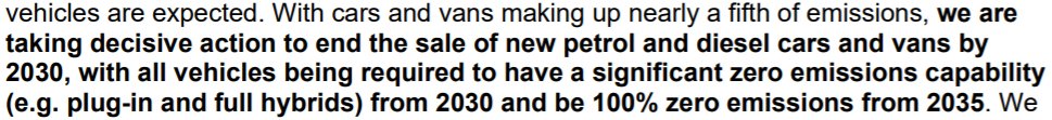 There is of course some questions. What constitutes 'significant' capability?Govt are wondering how far should a vehicle be able to drive on electric to be allowed to be sold after 2030. 20 miles? 40 miles? Will decide how much plug in hybrids will still be available in 2031