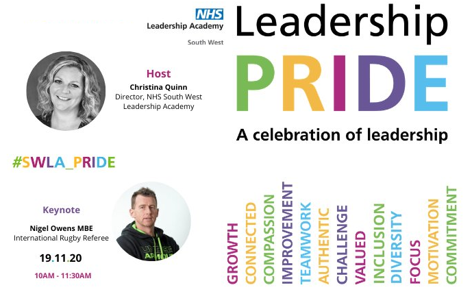 NHS_SWLA's tweet photo. We are #LiveTweet'ing today during the first talk of our Leadership Pride series. We are joined by Nigel Owens MBE @Nigelrefowens, International #Rugby Referee &amp; first openly gay man to referee at the highest level. Tweet your comments and questions to us using #SWLA_Pride. 🏉 🏳️‍🌈 https://t.co/TOmxYDUSsY