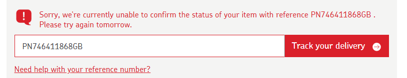 ShivanandPatil's tweet photo. @RoyalMailHelp Could someone look into this PN746411868GB?. Showing cant confirm the status from past 5 days https://t.co/gpSgWB5yKx