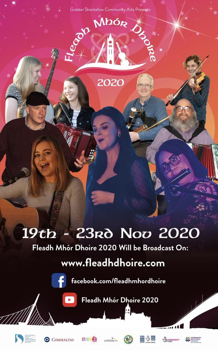 If you’re missing some of your usual entertainment please check out Fleadh Mhór Dhoire this weekend. Another great initiative by our #comhaltas volunteers <a href="/ArtsCouncilNI/">Arts Council of Northern Ireland</a> <a href="/ulstercomhaltas/">Ulster Comhaltas</a> <a href="/Comhaltas/">Comhaltas (CCÉ)</a> <a href="/CommunitiesNI/">Communities NI</a> <a href="/Studio2Derry/">Studio2 - Derry</a>