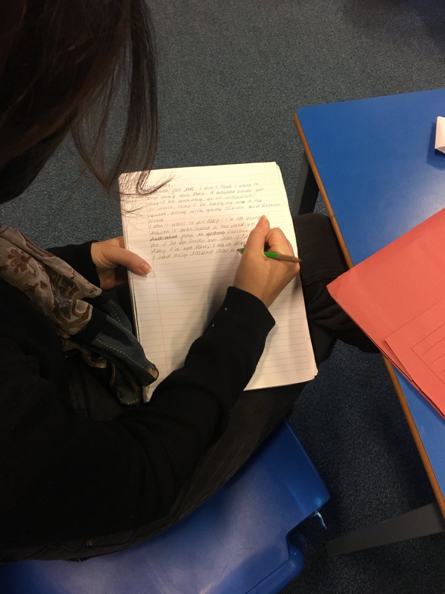 BBExpArts's tweet photo. Higher Drama students did some Writing in Role this morning as their characters from The Crucible for Production Skills. Some amazing work goes on in this class. #characterisation #acting #exparts https://t.co/fkESyshxSJ