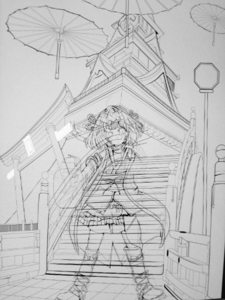 さんぶんのいちくらい線画ができた 〆 Laika2slipの漫画