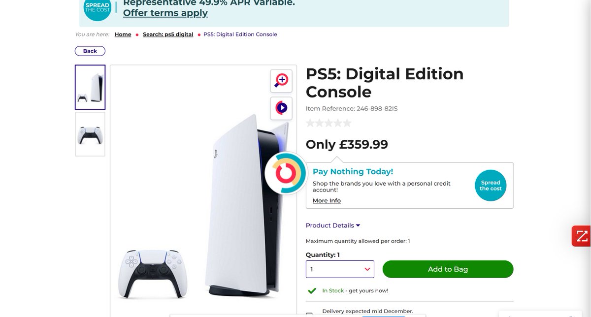 danny_chowns's tweet photo. @studio_co_uk been trying to order PS5 for ages but all i have is this circle from where i clicked add to bag? can you help???? been about 15 mins now https://t.co/SJ2fNY9wir