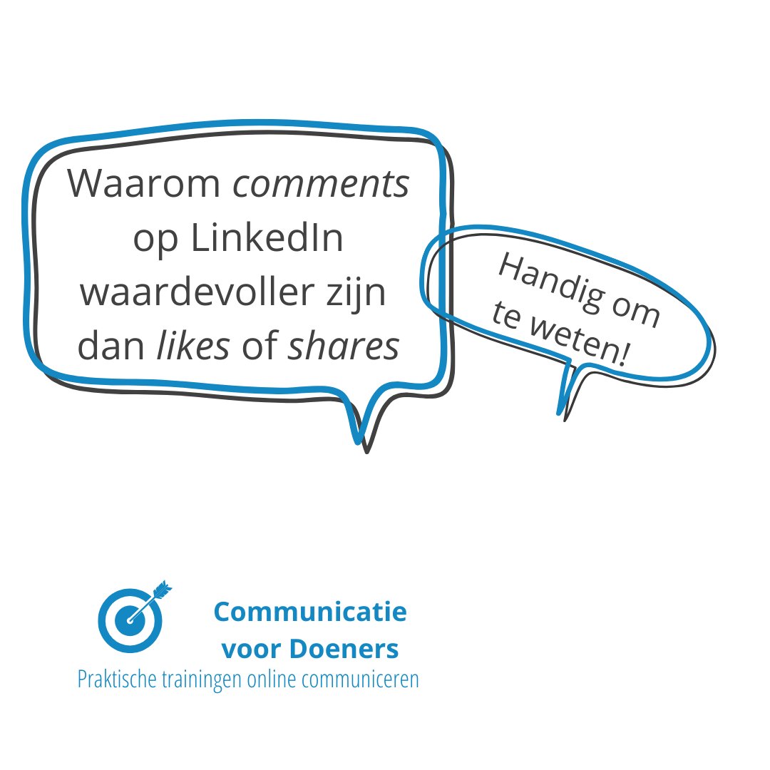 Geef je nu een like, een share of een comment; wat helpt je nu het meest aan bereik?  Lees de drie tips die je helpen aan een hoger bereik in je LinkedInnetwerk. #praktischetipsonlinecommuniceren 
ow.ly/q3Zd50CoRAl