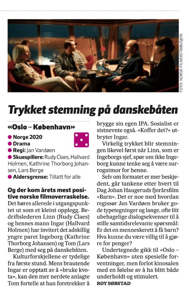 Hyggelig melding! På kino fra i morgen...