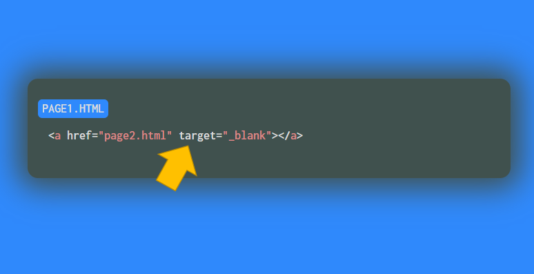 As you may know, if you need to add a link to your website, and you need the link to open in a new tab, you need to add `target="_blank"`.For example, for Page1 to open Page 2 in a new tab: