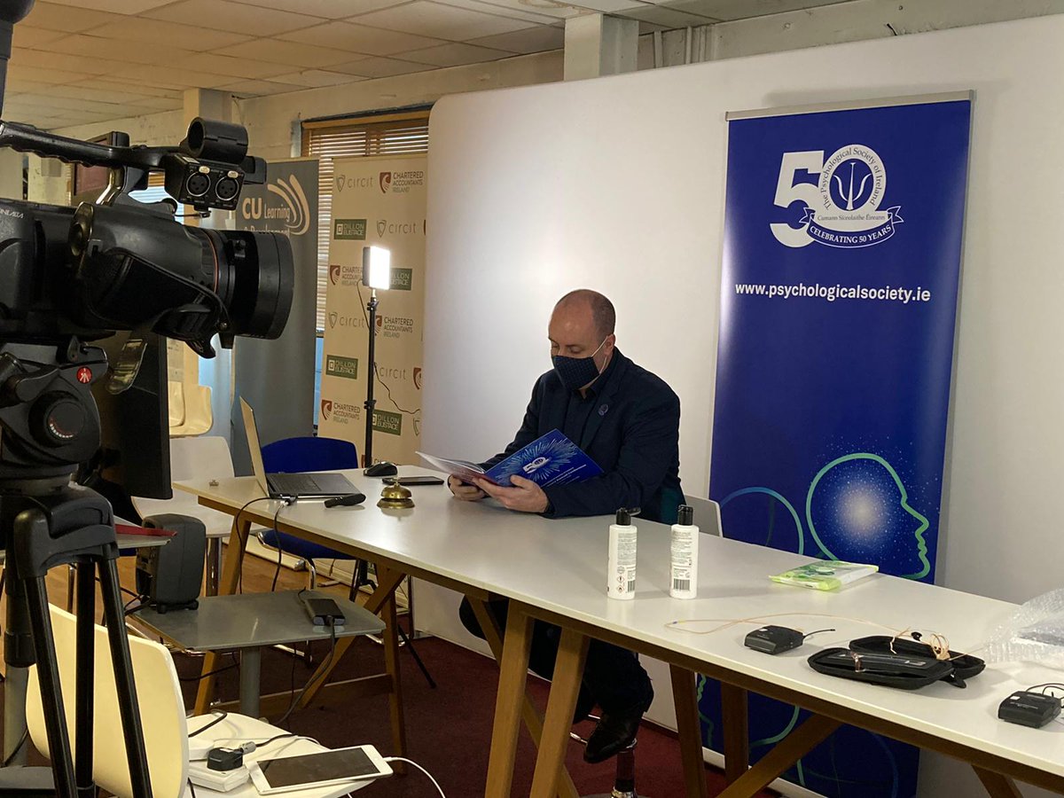 PsychSocIreland's tweet photo. PSI President Mark Smyth @psychpolis preparing to kick off this year’s #PSIConf2020. Focused and ready to go! #MyPSI #psychology https://t.co/KNtteyJn7g