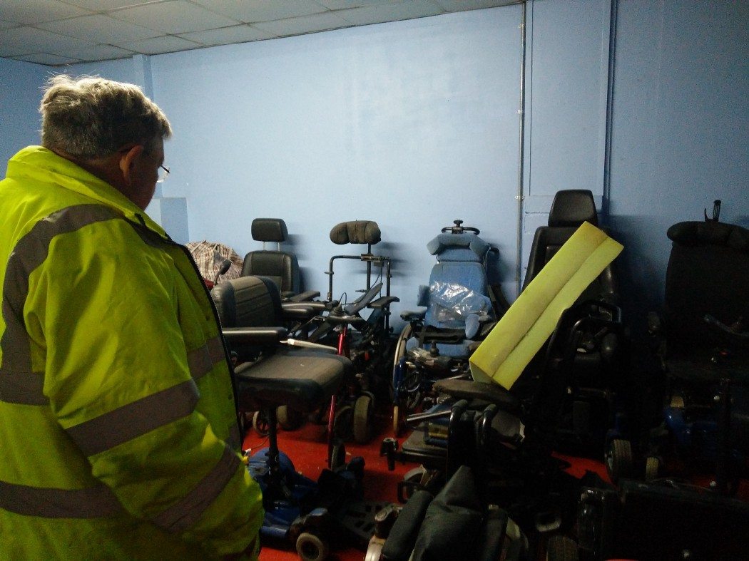 So, today is #InternationalMensDay  and we would like to say a huge thank you to all the men who volunteer for us in our workshop refurbishing and adapting mobility aids. And of course our brilliant founder and Trustee, Martin Osment! #SussexHour