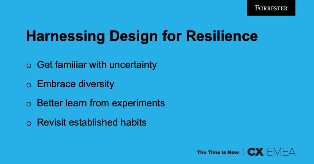 Adopting new #design principles allow businesses to continuously adapt to changing customer expectations, technologies, and ecosystems. #ForrCX @CardonaKarine