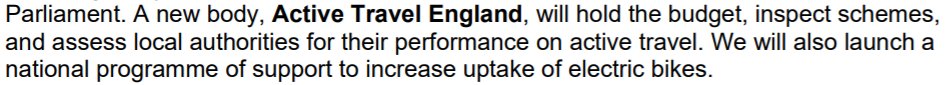 Most of the walking and cycling stuff had been announced previouslyBut interesting commitment to new bodyI hope re local authorities they'll help and support rather inspect and criticise