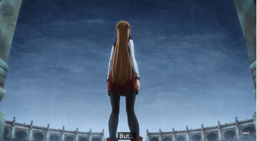 This is honestly my favorite part in the whole PV and the reason WHY I'm so excited about the new director. This whole scene in the PV is, most likely, the director's take of that paragraph of the LN. And, if I'm right, she totally nailed Asuna's character.