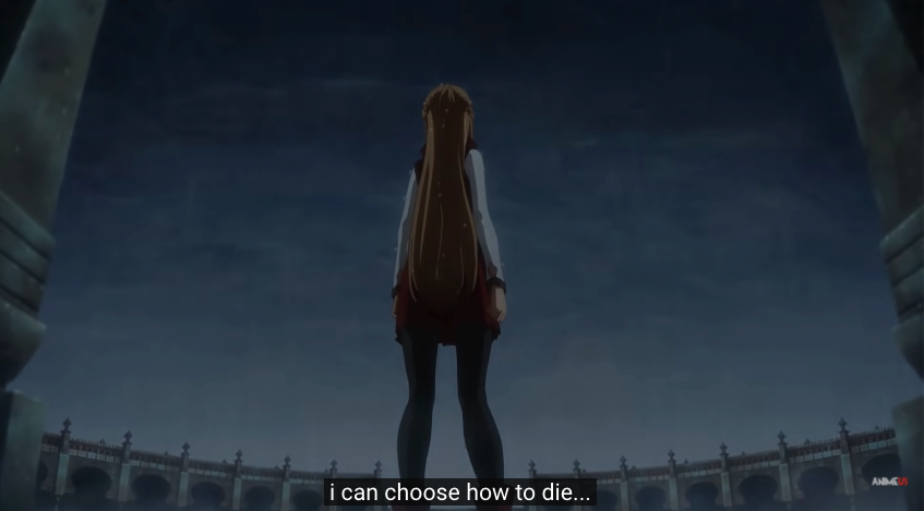 This is honestly my favorite part in the whole PV and the reason WHY I'm so excited about the new director. This whole scene in the PV is, most likely, the director's take of that paragraph of the LN. And, if I'm right, she totally nailed Asuna's character.