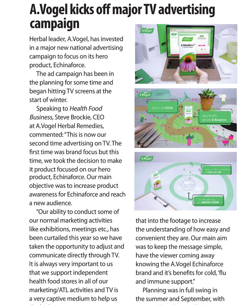 HFBmagazine's tweet photo. Herbal leader, @AvogelUKHealth, has invested in a major new national advertising campaign to focus on its hero product, Echinaforce.
Read free ➡️https://t.co/hFqIyshgGd
#independenthealthstores #independentretailing #healthfoodstores #healthfoodbusiness https://t.co/7pQldIiBdu