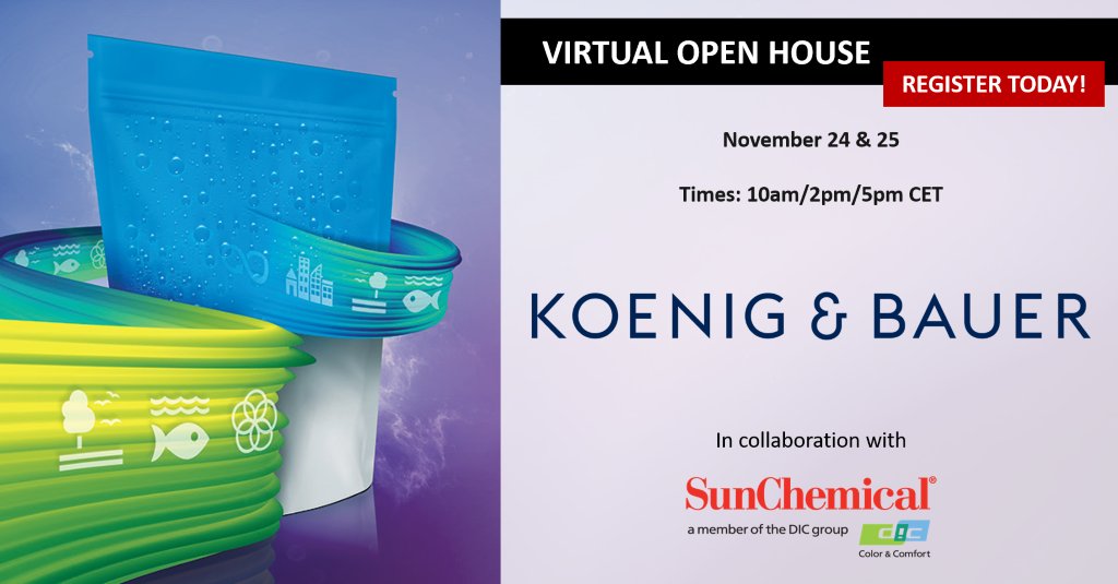 SunChemCorp's tweet photo. Experience the perfect combination of the @koenigandbauer Evo XC CI #FlexoPrinting Press and @SunChemCorp AquaLam water-based inks for #lamination. Register here https://t.co/zR30Hwx1rN, or learn more about AquaLam: https://t.co/jtCFODhE3e
#koenigandbauer #sunchemical https://t.co/DBxCiF5cgK