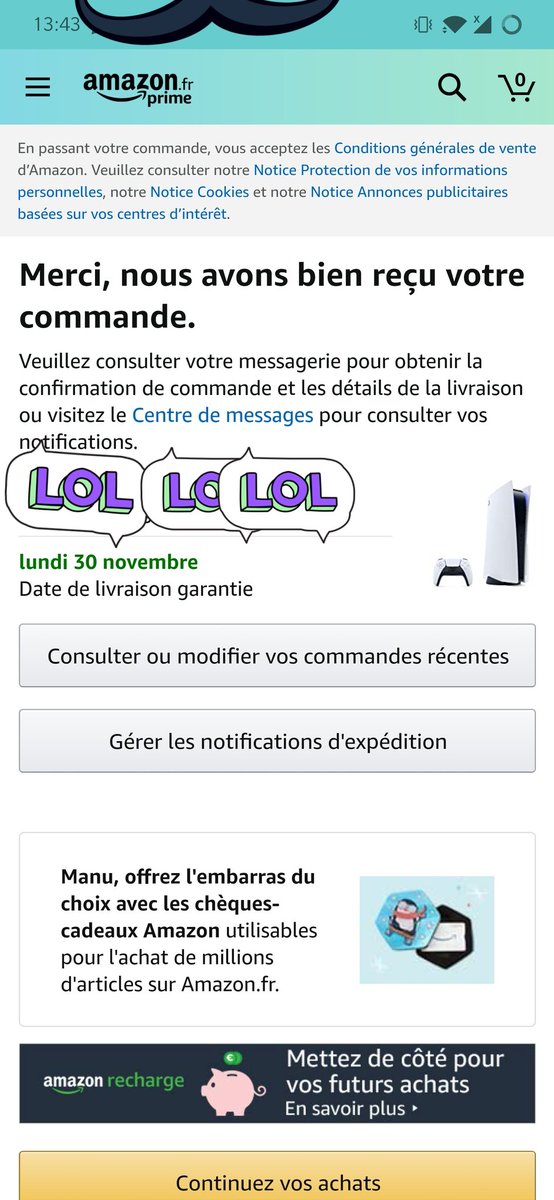 pds_manu_'s tweet photo. Eh merci @AmazonFrance 👌🏼👌🏼 https://t.co/Hnzuhv8E9f
