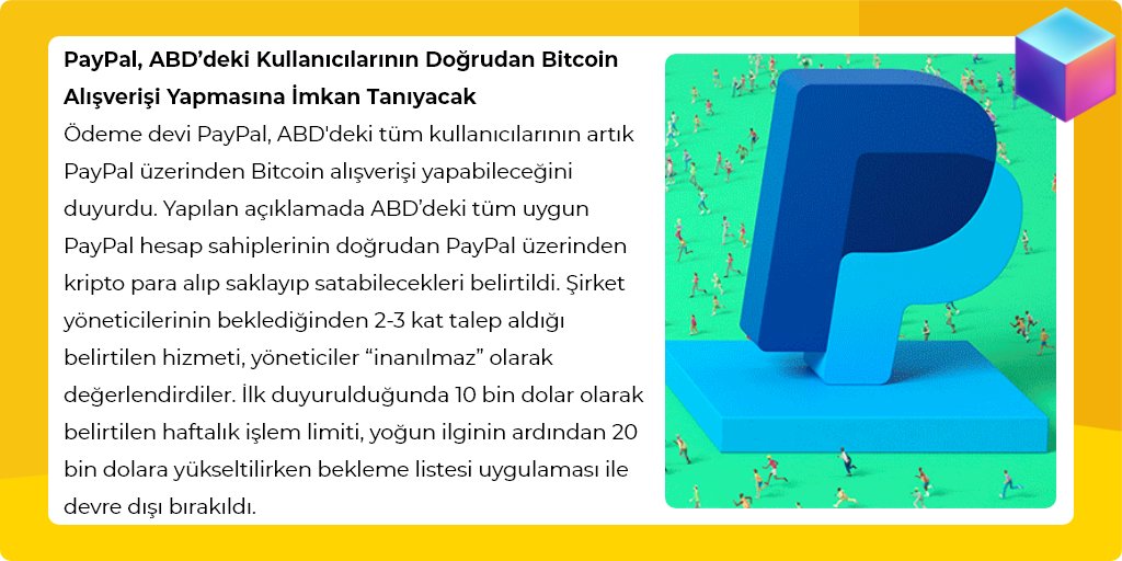 GenesisBchain's tweet photo. PayPal, ABD’deki Kullanıcılarının Doğrudan Bitcoin Alışverişi Yapmasına İmkan Tanıyacak 📲

🔗Daha fazlası için mail bültenimize https://t.co/lnK9gBwRB9 adresinden abone olabilir, dünya genelindeki blockchain gelişmelerini takip edebilirsiniz 🔔 https://t.co/PtE4LDdpe6