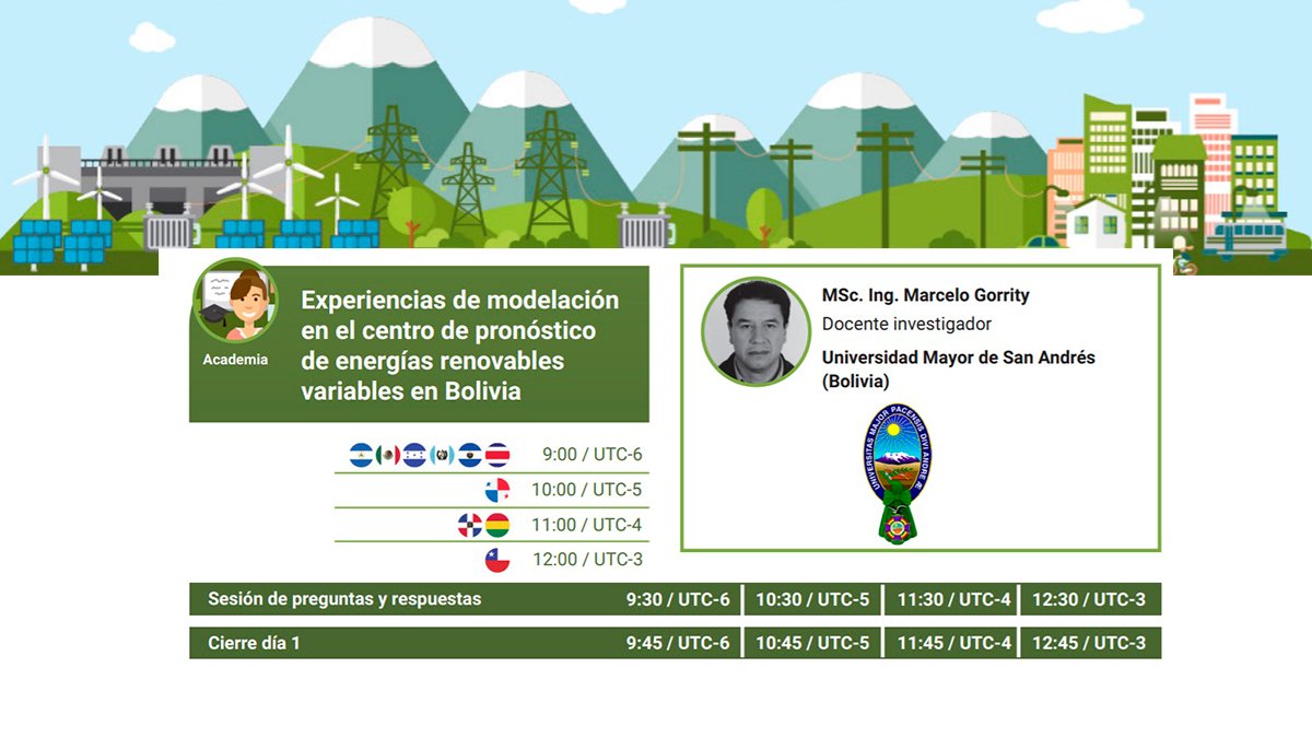 EnergyCLDE's tweet photo. Today starts the regional #EncuentroPronósticoER about wind and solar PV prognostics. This working group brings together generators, operators, regulators and universities from ten (!) countries in Latin America and the Caribbean.

Info and registration: https://t.co/bvuGTr8vJY https://t.co/G4Lnio7XmC