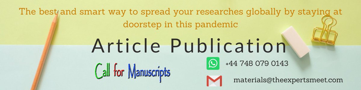 Materials_2K19's tweet photo. Submit the full length articles for Publication in our respective Journals with ISSN, high index Copernicus Value with high impact factor. Please Submit the Manuscript to E: materials@theexpertsmeet.com https://t.co/ScxzD1SEEl