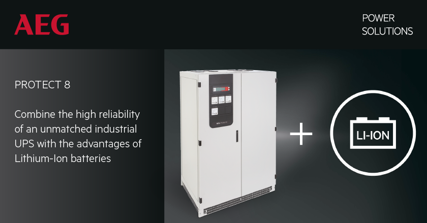 AEGPS's tweet photo. Benefit from the rugged proven design of the Protect 8 series and from the advantages of the lithium-ion batteries increasing the backup availability in a significantly more compact volume. 
#securingpower #uninterruptiblepowersupply https://t.co/KzWzJQIzwU