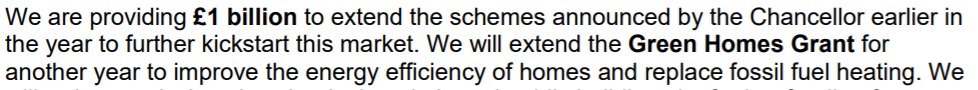 On energy efficiency, another £ billion for making it happen, with extension to the current grant scheme. That's good news That's now £4bn agreed of the £9.2bn pledge in Tory manifesto. Which itself likely inadequate compared to the scale of the challengePlenty more to do