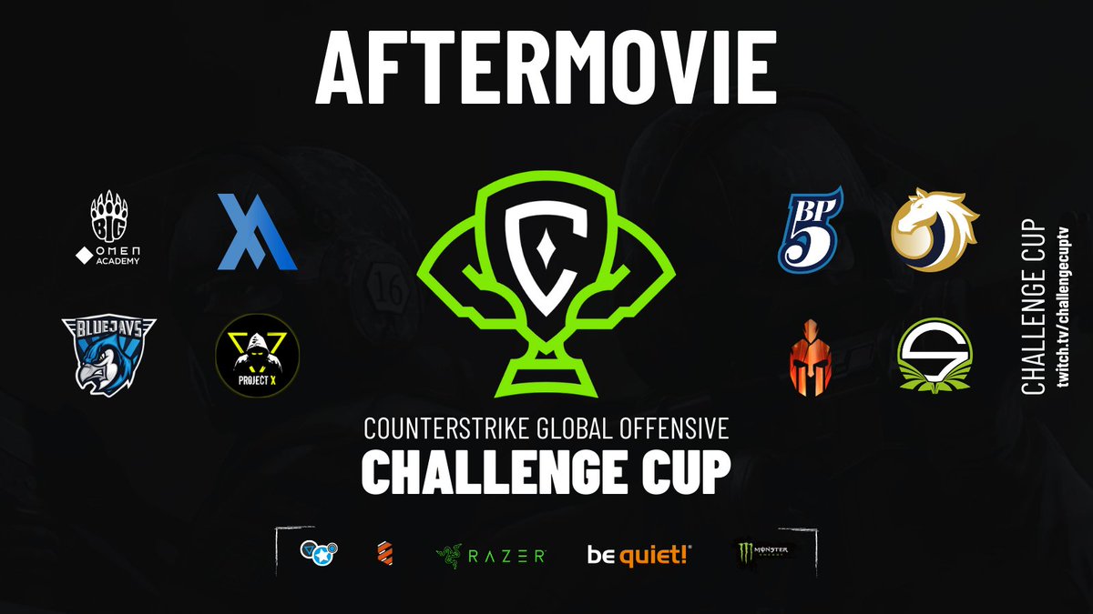 🔥🔥🔥🔥AFTERMOVIE 🔥🔥🔥🔥

It's out! The highlight movie of the last CS:GO Challenge Cup in cooperation with <a href="/Razer/">R Λ Z Ξ R</a>, <a href="/bequietofficial/">be quiet!</a> and <a href="/MonsterEnergyDE/">Monster Energy DE</a>. 

What was your favorite moment? What was your favorite challenge? Tell us! 

📺youtube.com/watch?v=9RAKlg…

#ChallengeCup