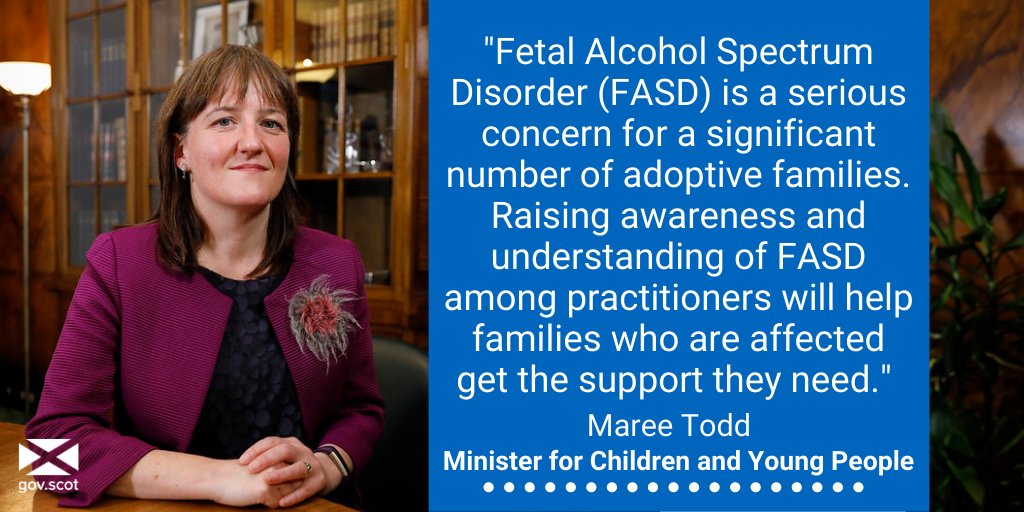 Fetal Alcohol Spectrum Disorder (FASD) is a theme of Adoption Week Scotland 2020. Children’s Minister <a href="/MareeToddMSP/">Maree Todd</a> welcomes the launch of a new e-learning resource for practitioners which aims to raise awareness &amp; understanding of FASD. bit.ly/3pKF0hJ