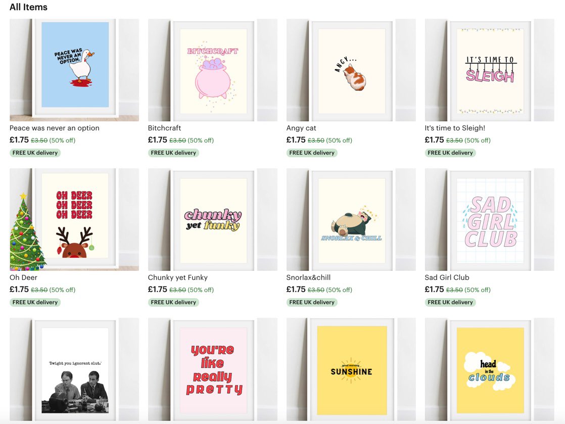 DesignsbyDraper's tweet photo. @isaattack Hey! I have a large variety of different prints for everyone to choose from🥰 I also offer a custom option (which is super popular) AND I have a 50% sale going on atm! Perfect time to start buying Christmas gifts✨ https://t.co/4PKrwLHLGQ https://t.co/sUJuKNXRNR