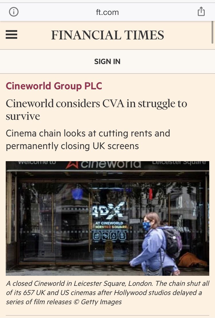 tweetPThree's tweet photo. Today our Co-founder @thomas_f_rose was interviewed by The Financial Times on the issues in the cinema industry and the challenges Cineworld and landlords are facing. There are solutions to these challenges with the right advice. #Cinema #Leisure #Property #RealEstate #PTHREE https://t.co/GNN5efyjUJ