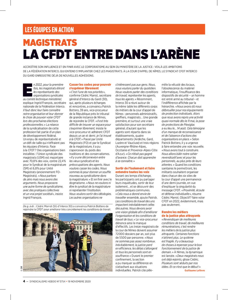 CedricMarrot's tweet photo. || ON PARLE DE NOUS ||
Dans le Syndicalisme Hebdo du 19 Novembre 20, le syndicat Interco  30 est à l'honneur...en première page 4! 
A retrouver sur notre site: https://t.co/BS4P8uWOQh
#OnlâcheRien https://t.co/lzMtF0z5iu
