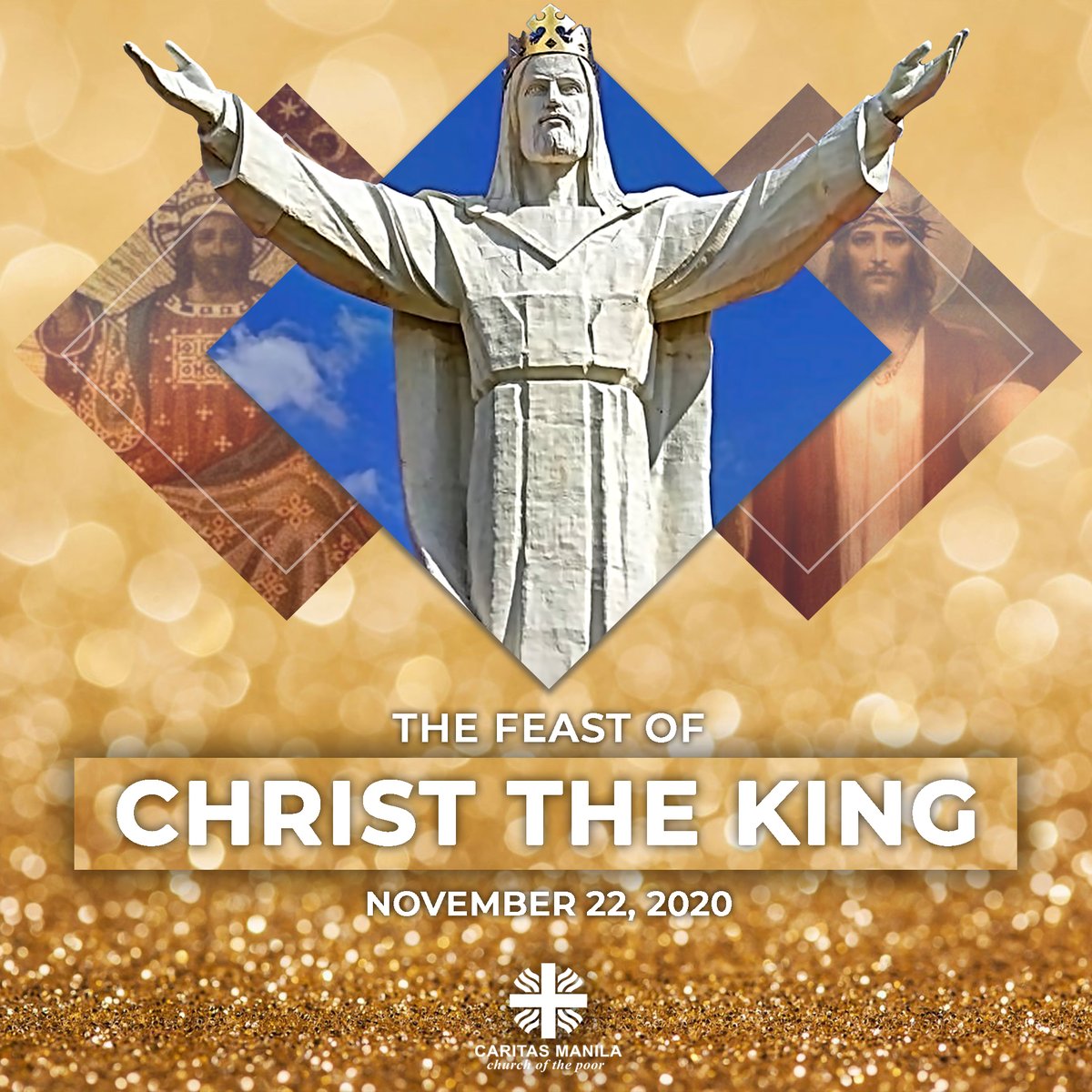 CaritasManila's tweet photo. Let's open our hearts and eyes to see Christ the King in all the good things that are happening in our lives. Happy Christ the King Sunday! https://t.co/LhxfGjb0Kr