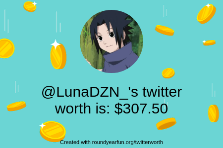 LunaDZN_'s tweet photo. My Twitter worth is: $307.50

Find yours with https://t.co/xrMWMQ1m7e

⠀ https://t.co/IEDx7qEdjo