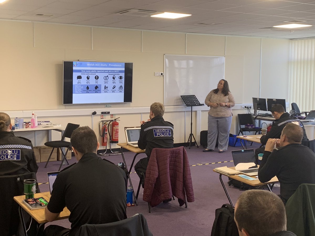 Natalie69731538's tweet photo. Today’s social distancing essential ACE TIME training for our @swpolice new recruits. Learning from #Publichealth Wales research,  those with greater exposure to ACEs are
more likely to go on to develop health-harming and anti-social behaviours. #earlyintervention https://t.co/qEFCFNAHNG