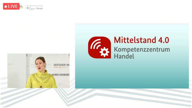 .<a href="/Marilyn_Repp/">MarilynRepp</a> mit ihrem Vortrag zum Stand der Digitalisierung des deutschen Handels und den kostenlosen Unterstützungsmöglichkeiten des <a href="/handelkompetent/">Mittelstand-Digital Zentrum Handel</a> beim <a href="/handelskongress/">Handelskongress</a> <a href="/handelsverband/">Handelsverband HDE</a> #DHK20 - mehr Informationen unter kompetenzzentrumhandel.de