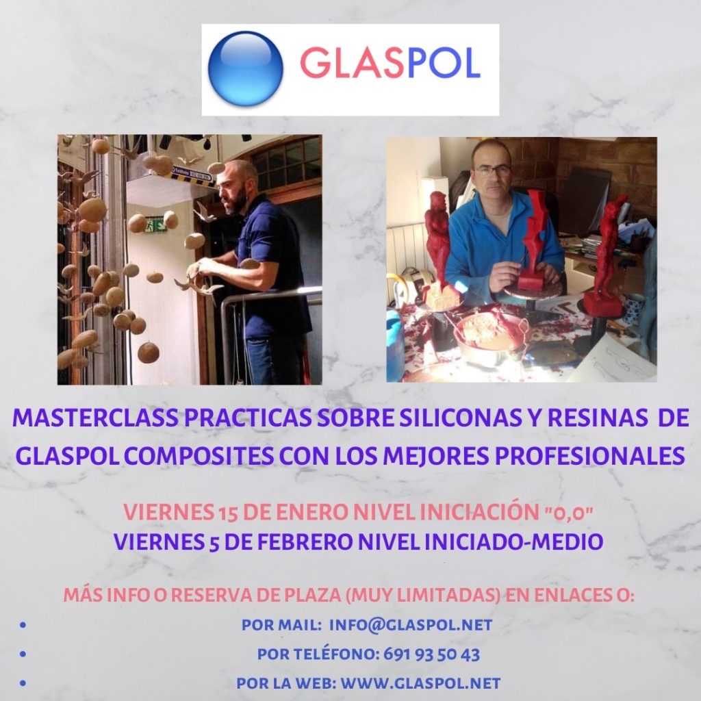Compositesshop's tweet photo. TALLERES PRÁCTICOS GLASPOL EN ENERO Y FEBRERO 2021
¡Ya hemos abierto la inscripción! 
Nuevas #masterclass de #siliconamoldes y #resinadecoladas con los escultores Adrián Soler y @rodolfo_navarro_art 
Más información e inscripción en https://t.co/otwWHyAqF0 en el  691 93 50 43 https://t.co/exiLfzPOfe