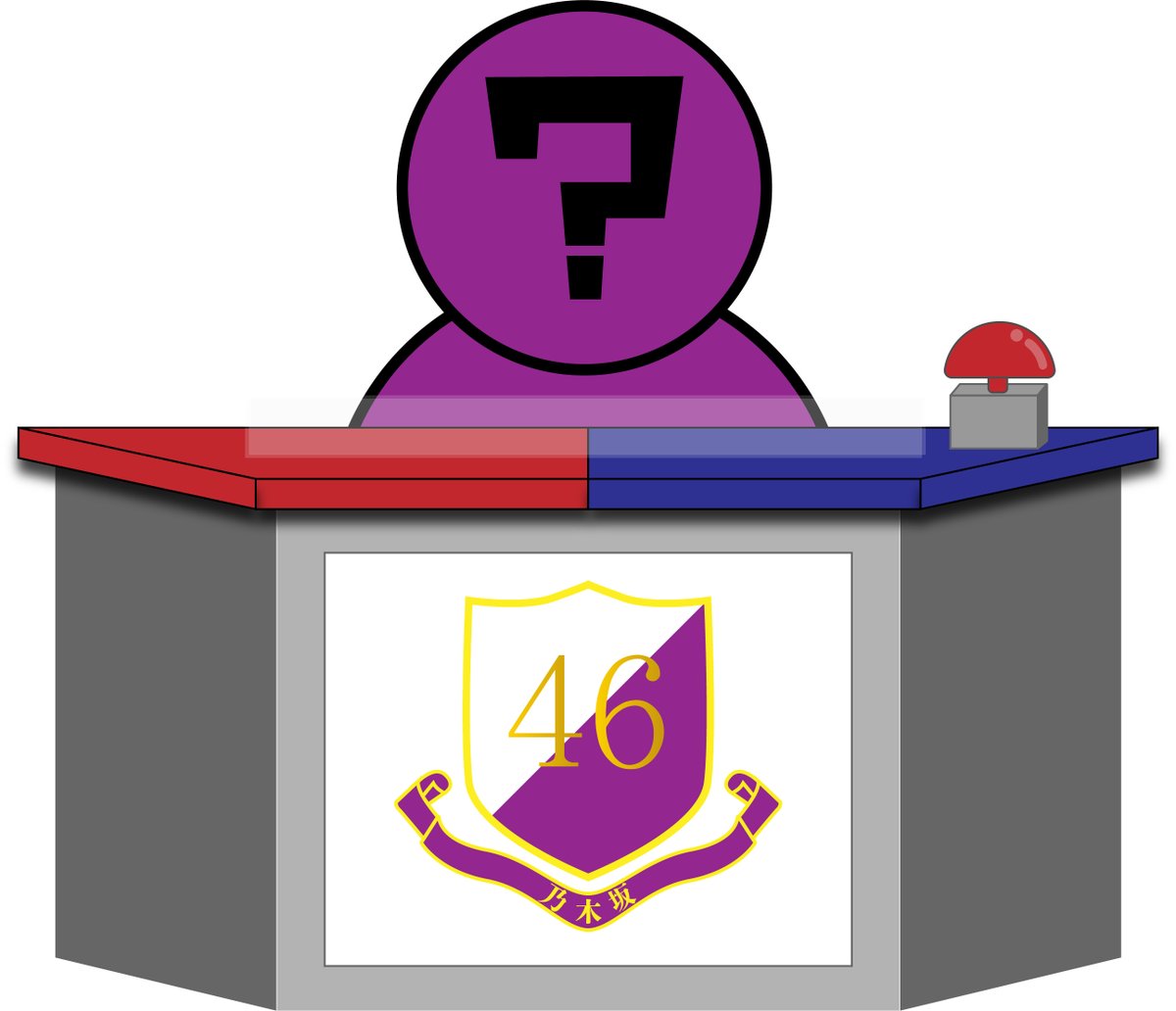 いぬちゃん Illustrator 練習 乃木坂工事中の何かの時のクイズ台のイラスト風 ボーダークイズ