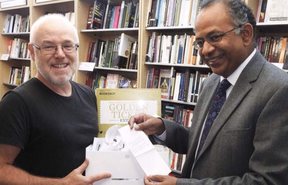 cccubookshop's tweet photo. When you place an online order with us, you’re not dealing with an automated warehouse, but with Craig, Colette and Jake. Here they are, unmasked, a year ago @CanterburyCCUni  @HarshadKeval @Chaplaincycccu #ChooseBookshops #CCCUAllOfUs #ThrowbackThursday https://t.co/BvZZ5dO3bg
