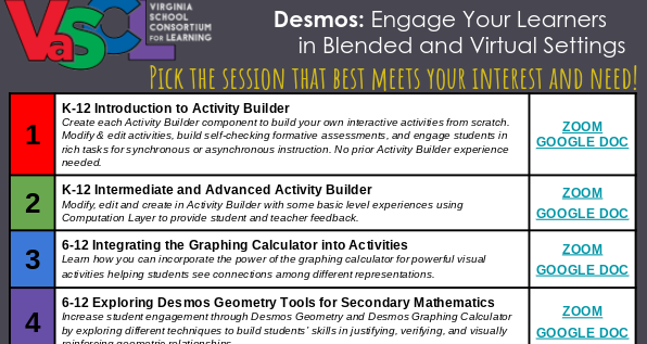 Deb__Crawford's tweet photo. Shout out to @VaSCL for the 4-part @Desmos series this fall free to all VA educators which finished up this week! Kudos to our tireless team @MathBurner @math_rickard @RHall_Math @klmrojas @TaraBondi @caro_numberline &amp; @VaSCL dir @pammoran + Liza Scallet for vision! @DaveSovine https://t.co/H6QrntzHEZ